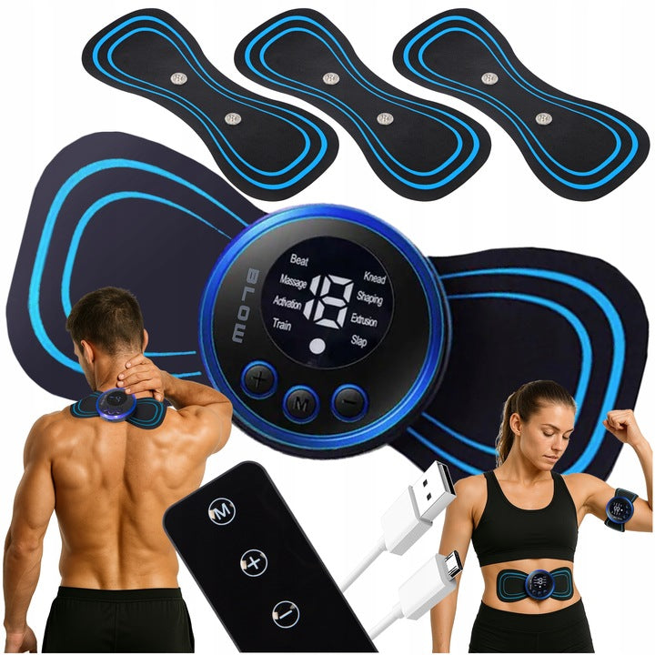 Mikrosrovių mini EMS raumenų masažuoklis