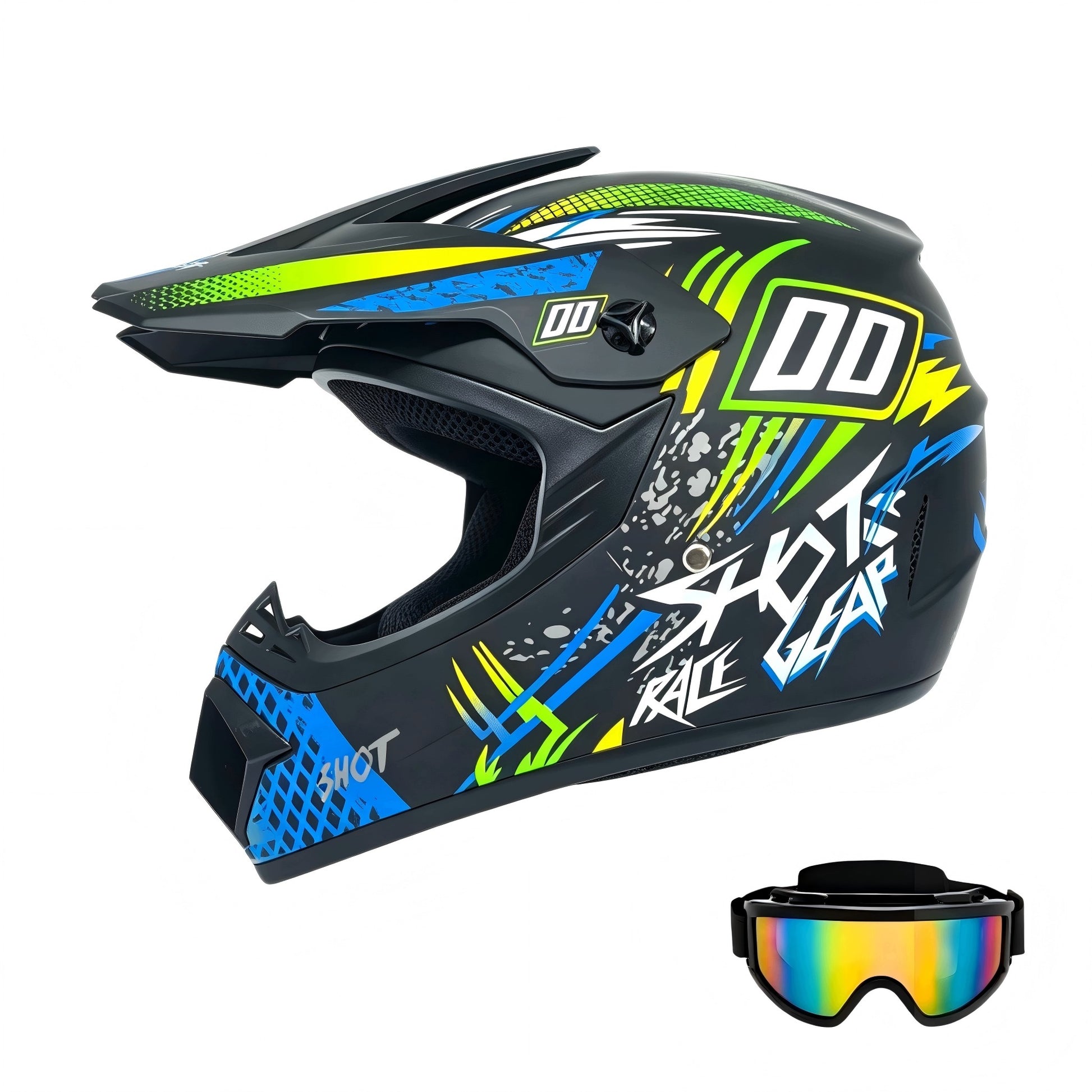 Dviračių, BMX, paspirtukų, motokroso šalmas + pirštinės + balaklava + akiniai