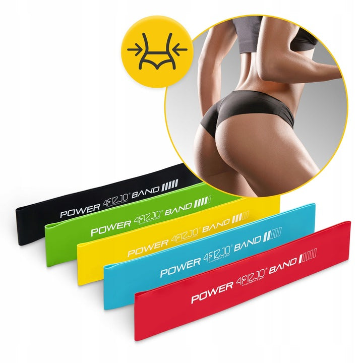 Fitneso gumų rinkinys MINI POWER BAND 4FIZJO 5 vnt.
