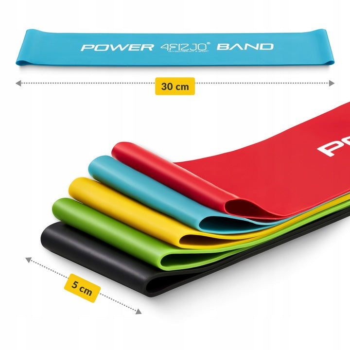 Fitneso gumų rinkinys MINI POWER BAND 4FIZJO 5 vnt.