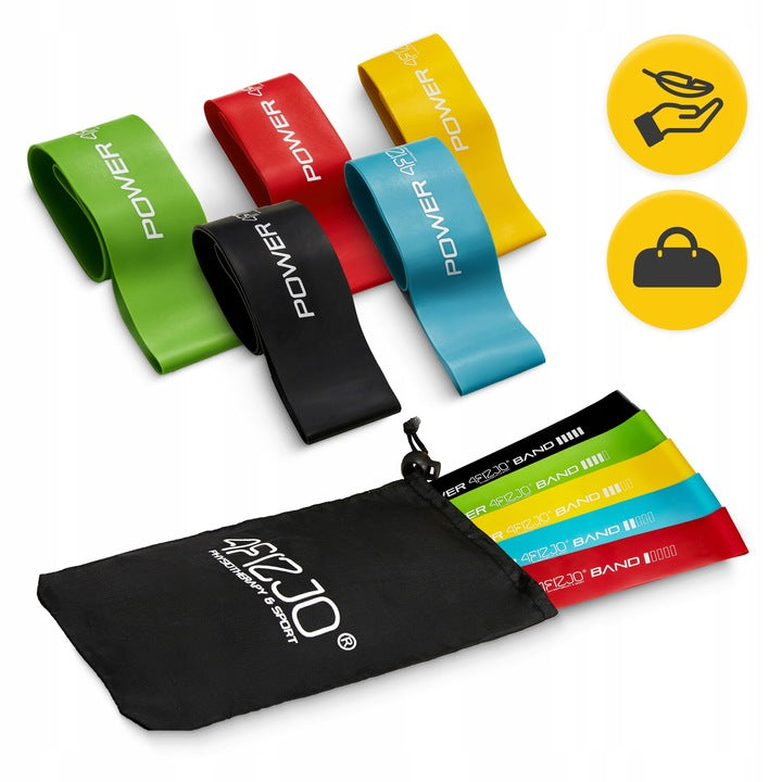 Fitneso gumų rinkinys MINI POWER BAND 4FIZJO 5 vnt.