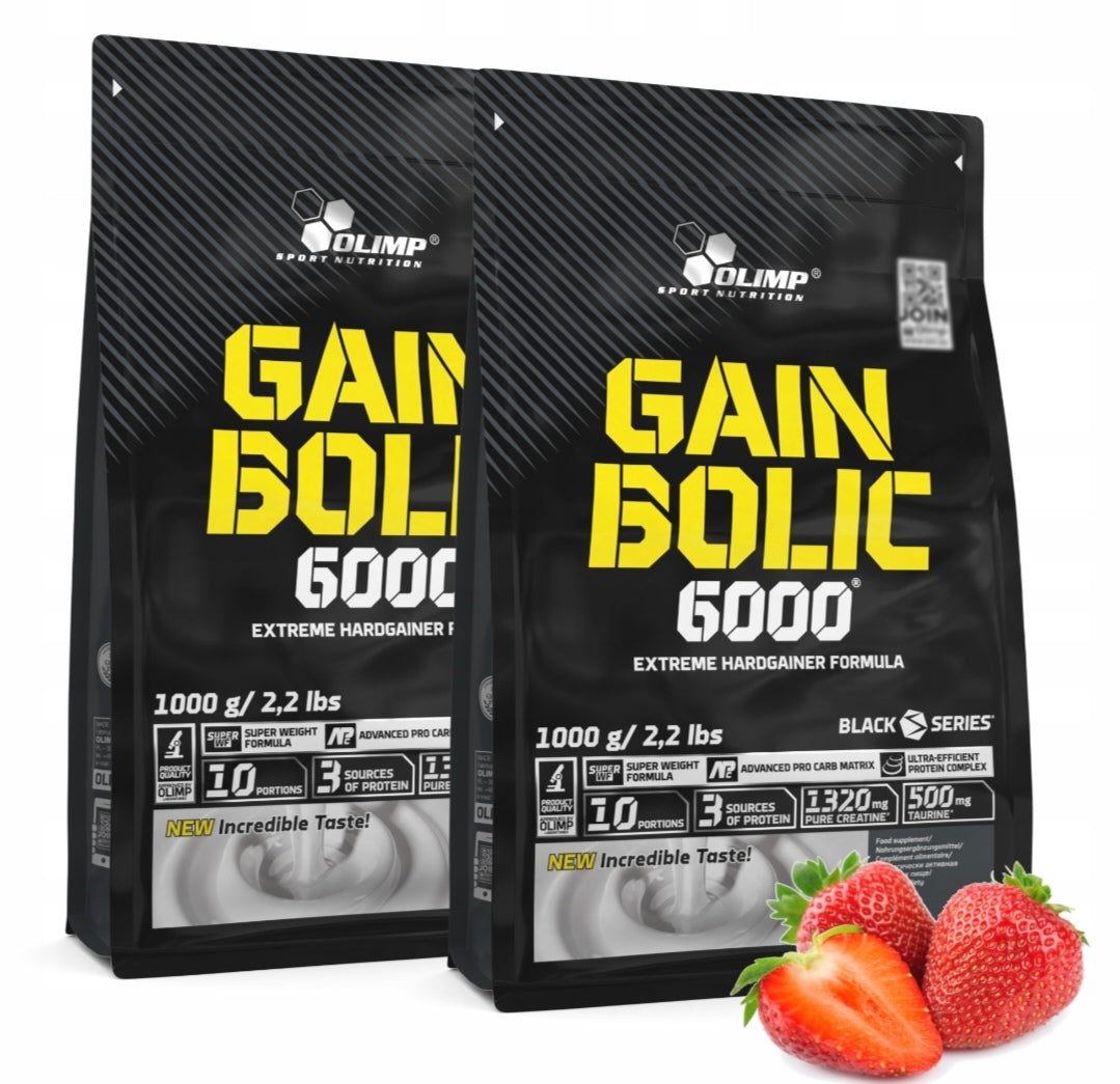 Olimp Sport Nutrition Gain Bolic 6000 Geineris 1kg Braškių Skonio 