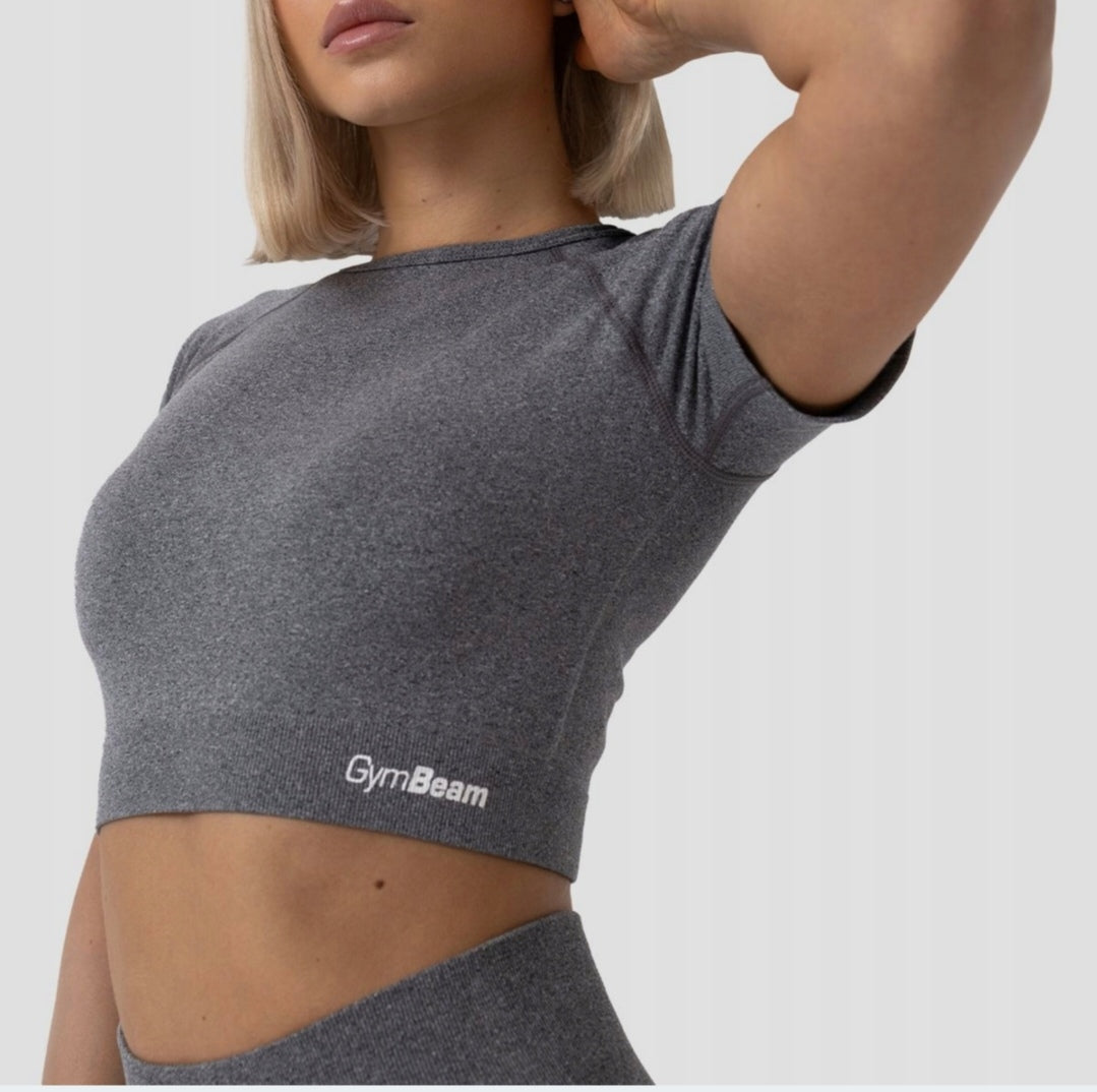 GymBeam Flo Pilka Crop Top Palaidinė