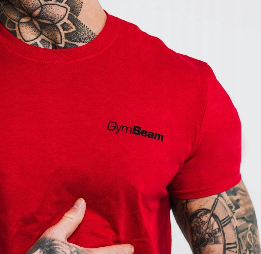 Gymbeam Cherry Red Basic vyriški marškinėliai