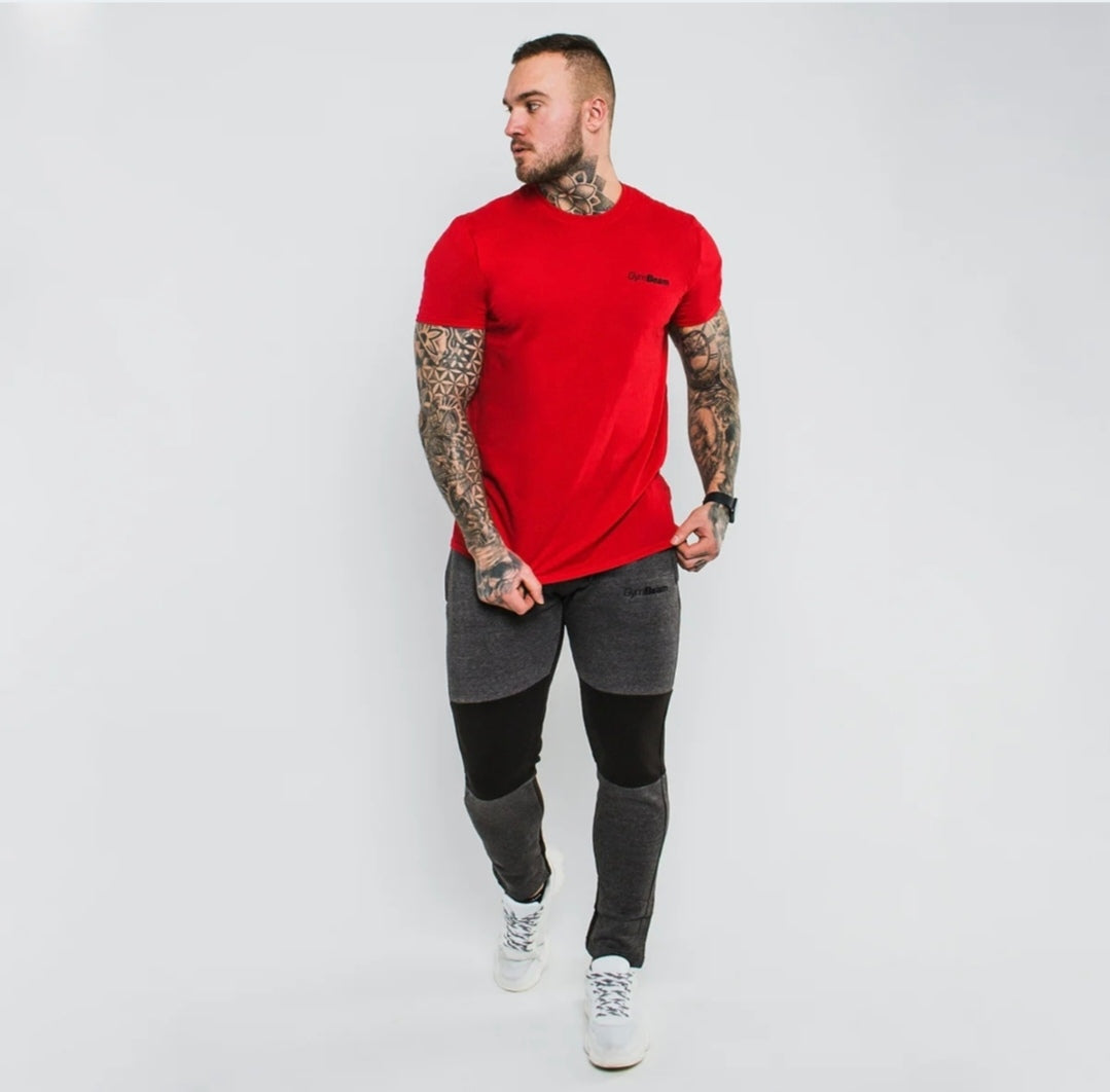 Gymbeam Cherry Red Basic vyriški marškinėliai