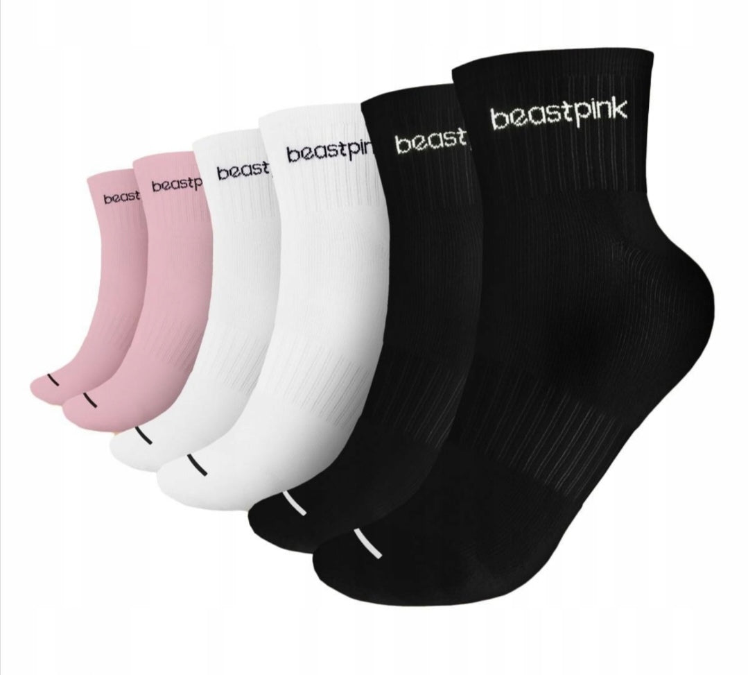 BeastPink midhigh kojinės 3 poros