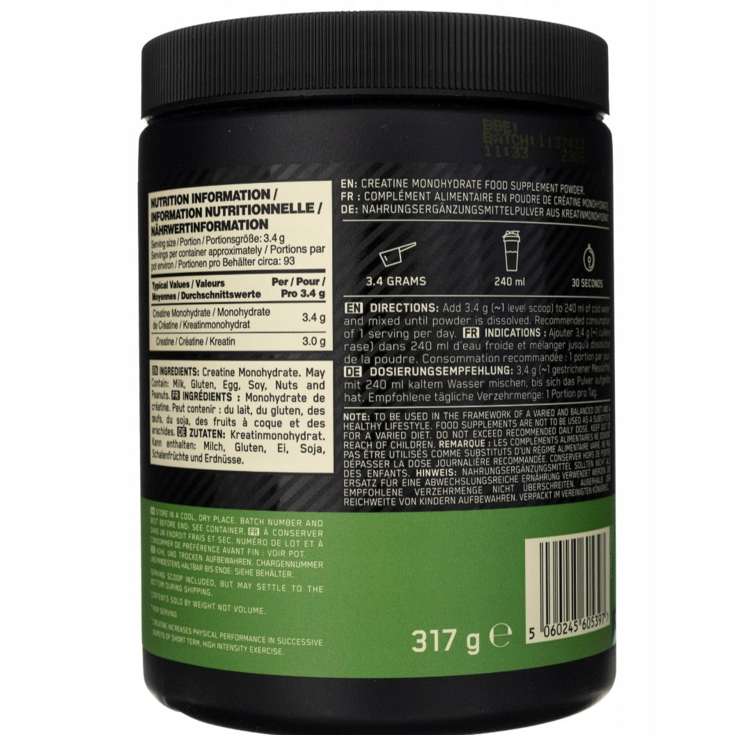 Optimum Nutrition Mikronizuotas Kreatinas Monohidratas 317g