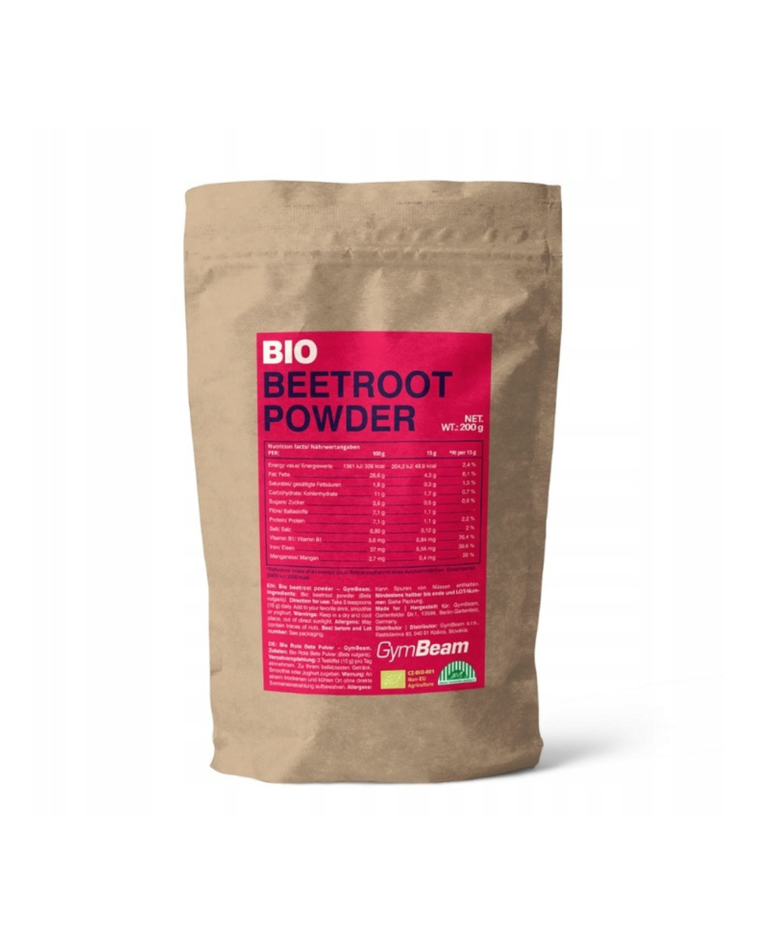 BIO Ekologiški burokėlių milteliai, 200g