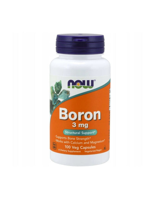 Now Foods Boron Boro Papildas Stipriems Kaulams 3mg 100 kaps.