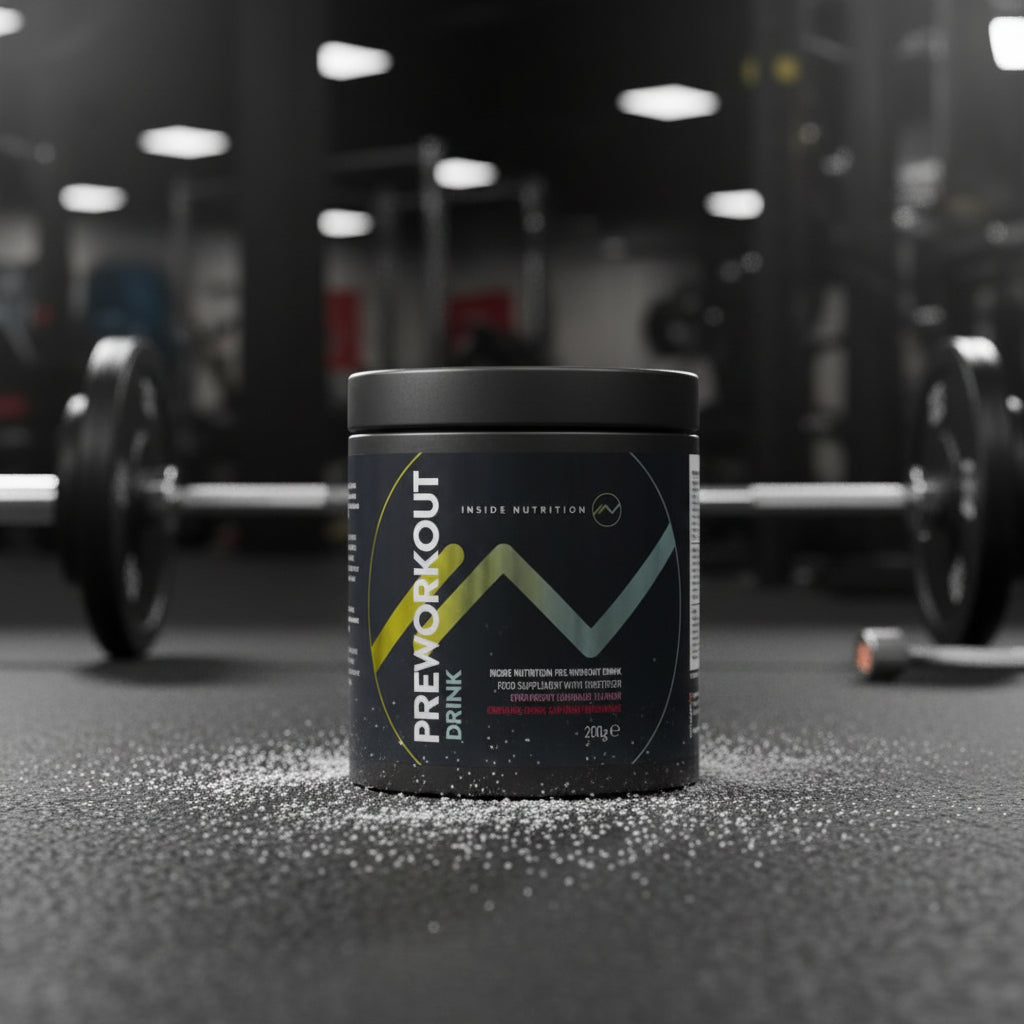 Inside Nutrition PREWORKOUT papildas milteliais 200 g Braškių Limonado