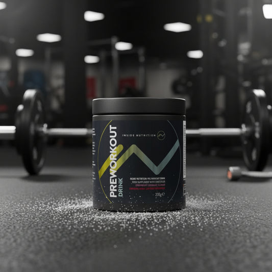 Inside Nutrition PREWORKOUT papildas milteliais 200 g Braškių Limonado