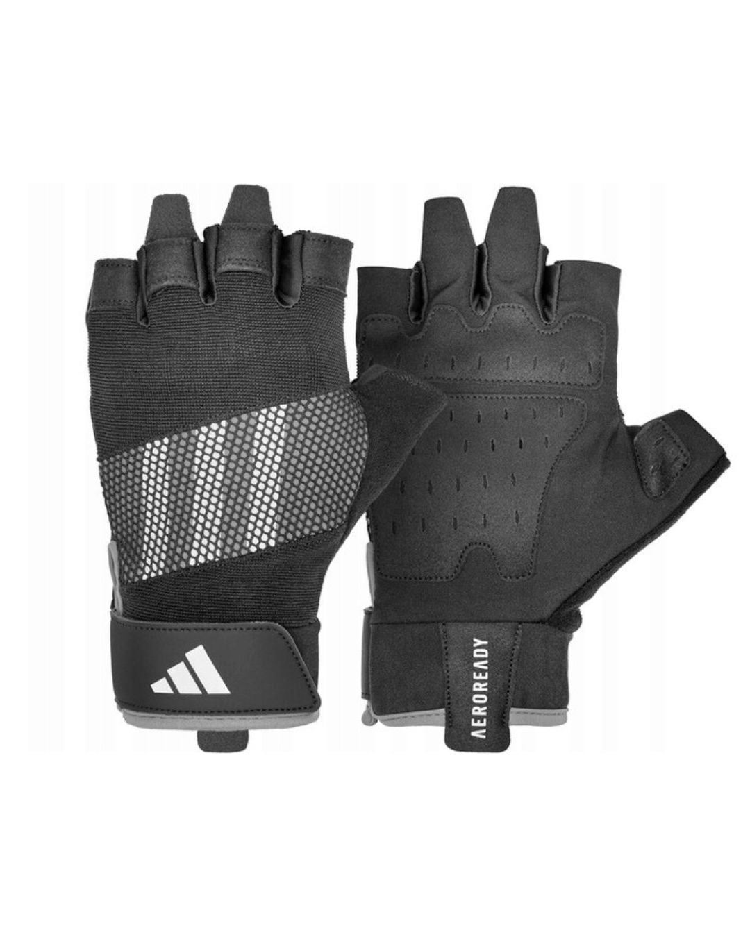 Unisex ADIDAS sportinės pirštinės (M dydis) juodos/pilkos