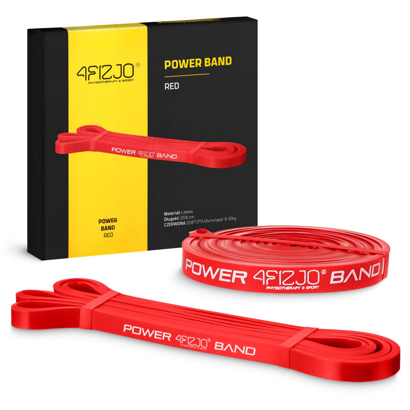 Pasipriešinimo juosta Power Band 4Fizjo, 208cm, raudona