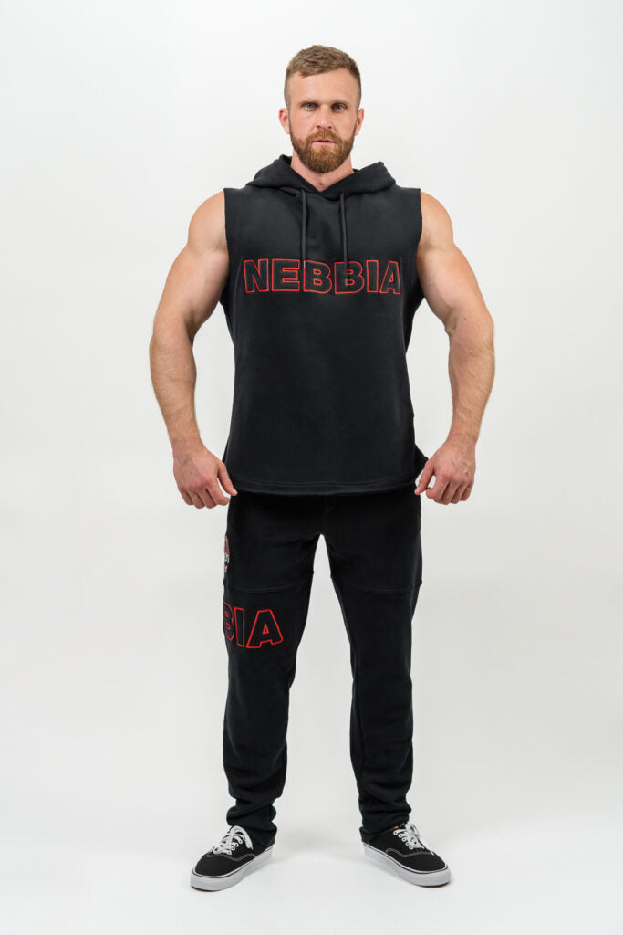 NEBBIA Gym COMMITMENT OLYMPIA laisvos kelnės, Juodos