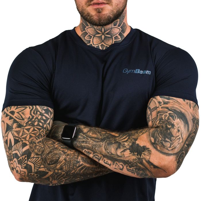 Gymbeam TRN Navy vyriški marškinėliai, mėlyni