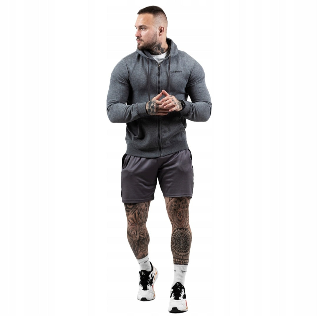 GymBeam Zipper Hoodie bliuzonas, Pilkas