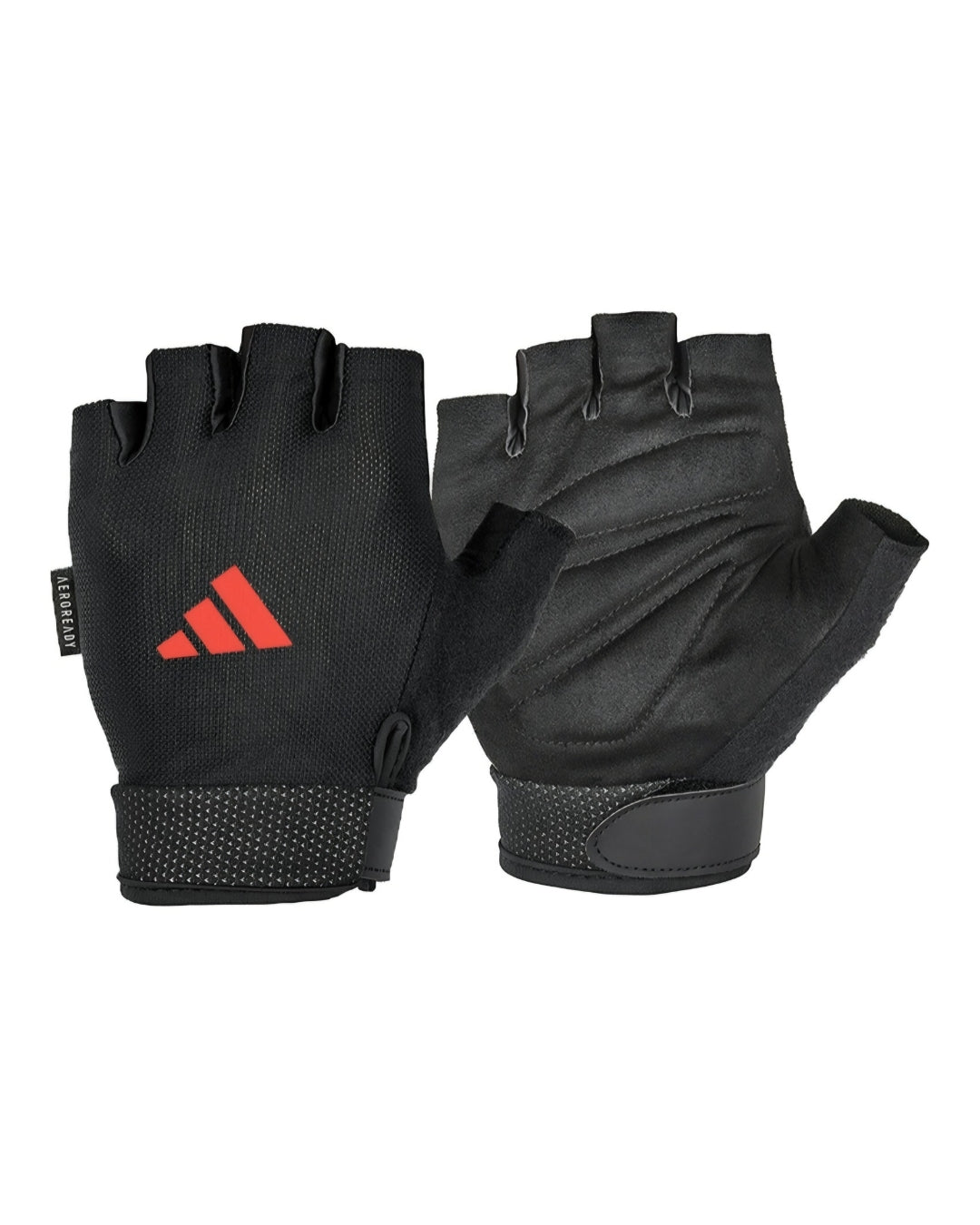 Treniruočių pirštinės ADIDAS Essential Adjustable juodos su raudonu logotipu