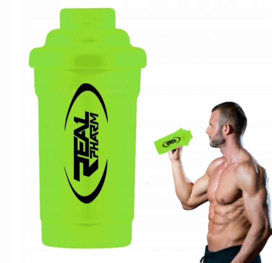 Real Pharm Shaker Plaktuvė 600ml, žalia