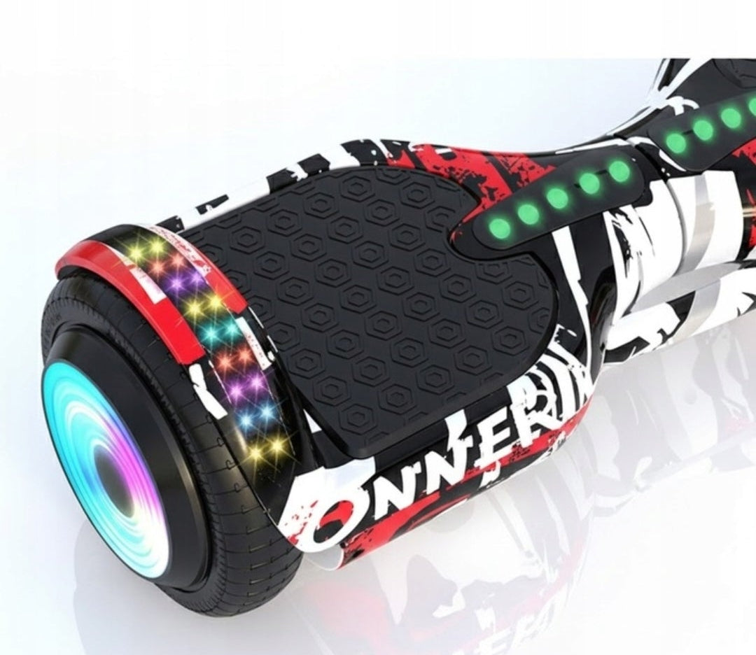 Riedis / Elektrinė riedlentė su LED ratai ir Bluetooth 6,5 colio ratai