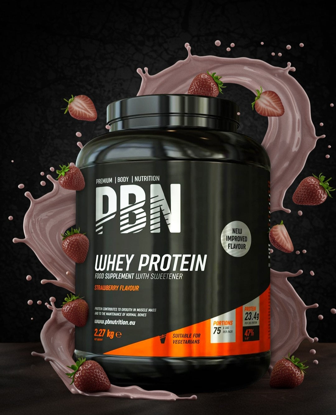 PBN Whey Baltymai 2.27kg Braškių Skonio