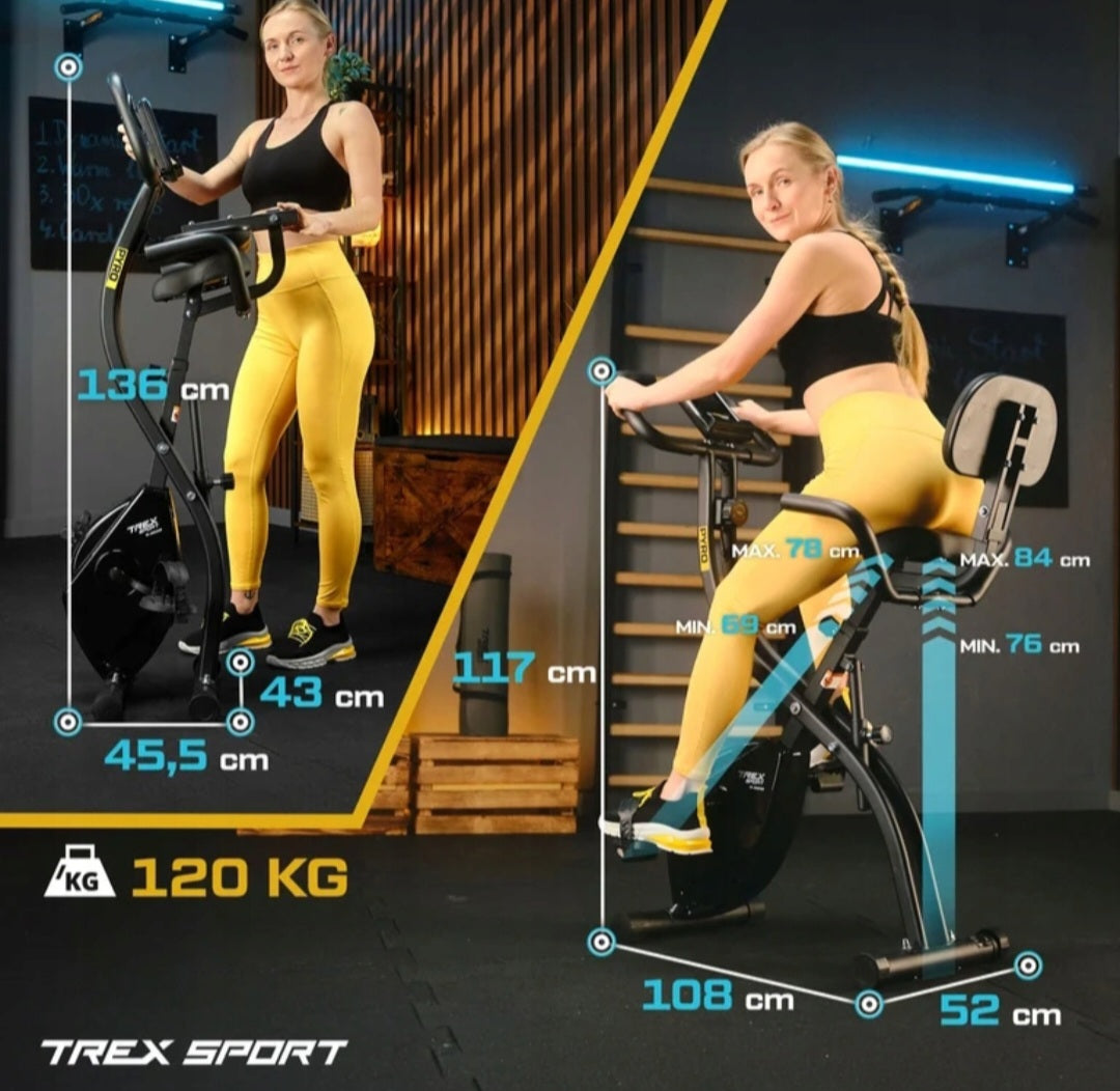 Magnetiškai sulankstomas dviratis treniruoklis 120kg Trex Sport