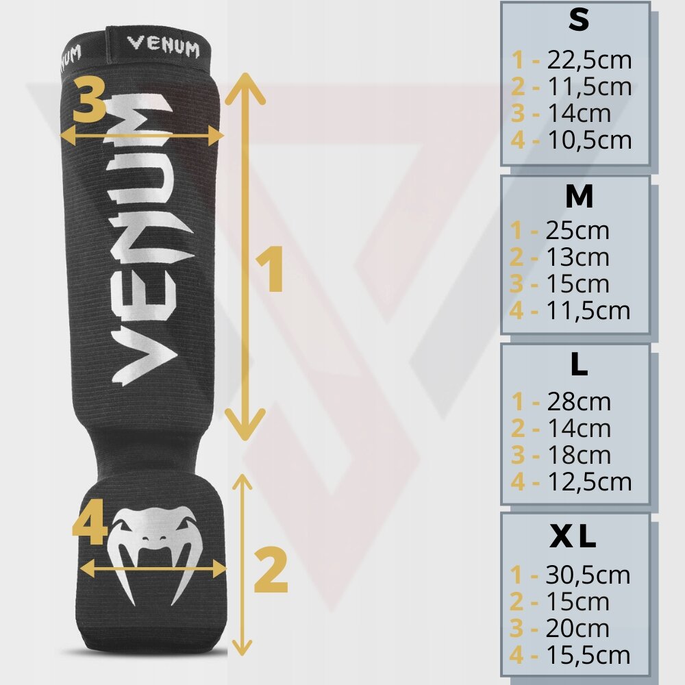 Venum Kontact blauzdų apsaugos juodos/baltos spalvos