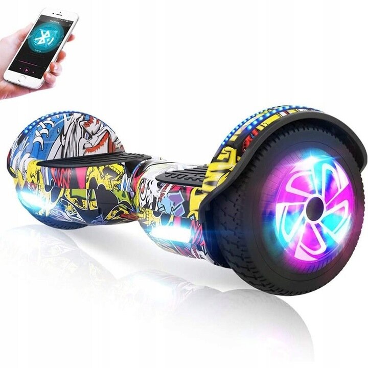 Elektrinė riedlentė / riedis LED BLUETOOTH su garsiakalbiu