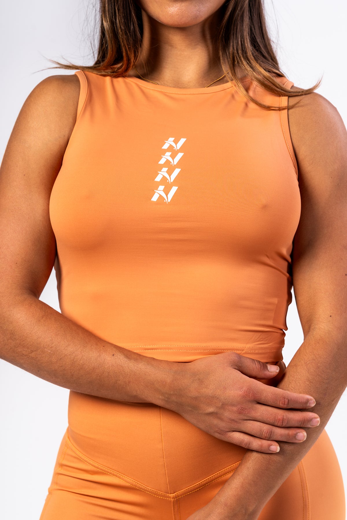 NEBBIA Cropped Tank Top CONFIDENCE Black Crop top palaidinė, Oranžinė