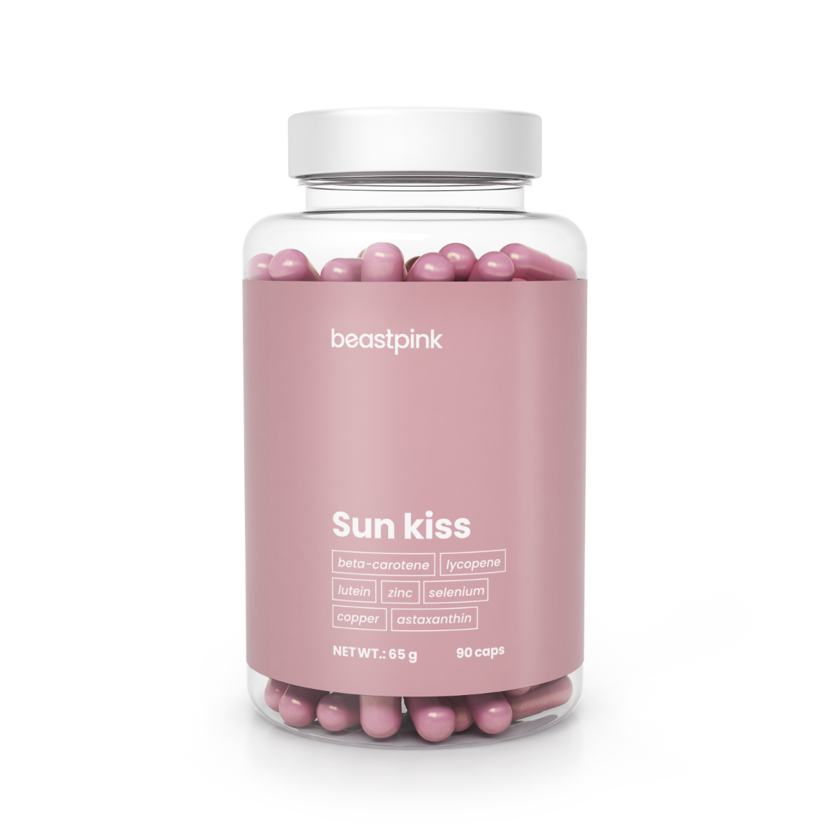 Sun Kiss TAN SKIN HAIR maisto papildas įdegiui - BeastPink 90 kaps