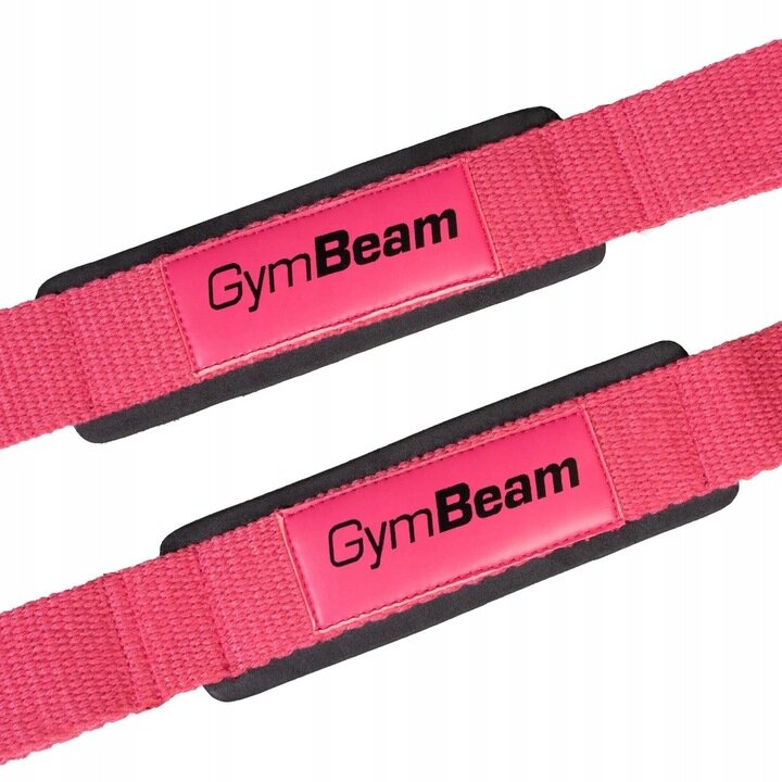 GymBeam X-Grip svorio kėlimo dirželiai, rožiniai
