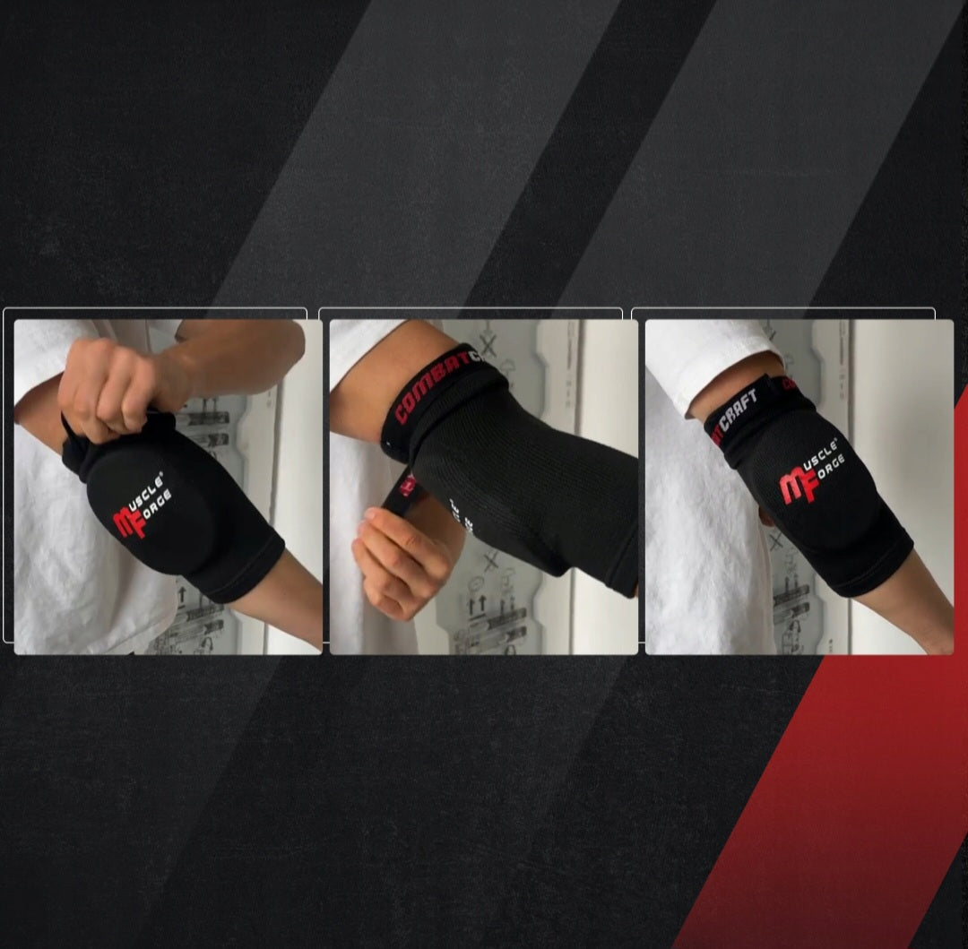 MMA Muay Thai elastingos alkūnių apsaugos