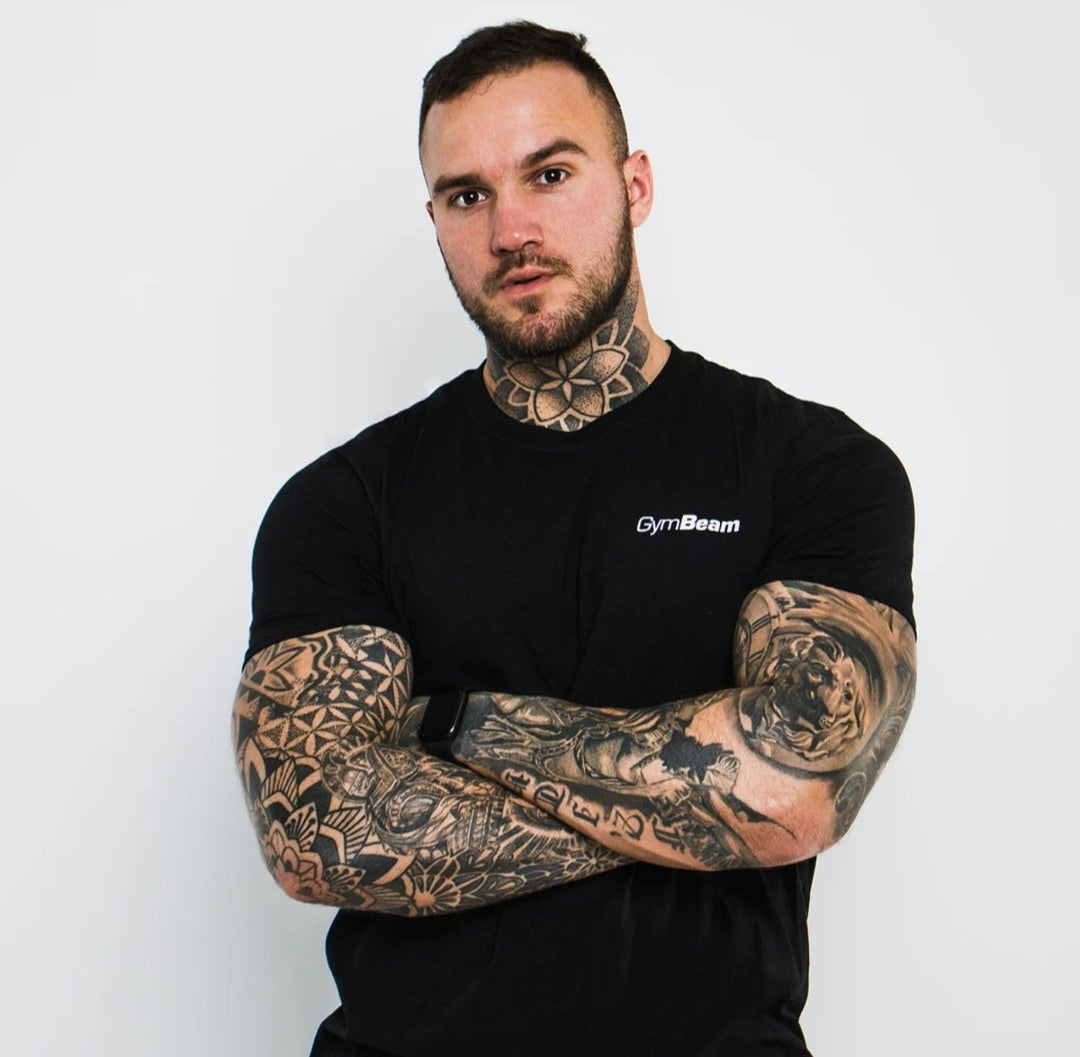 Gymbeam Basic vyriški marškinėliai, juodi