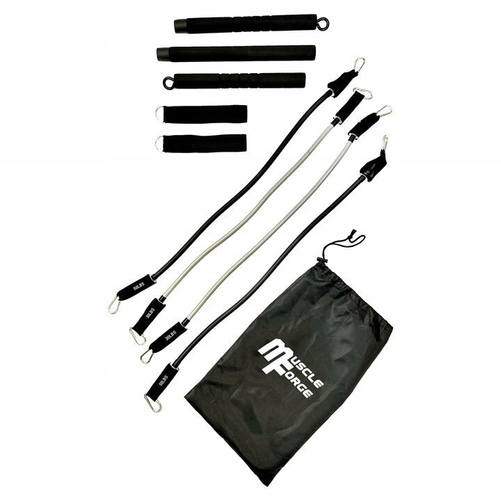 MuscleForge® prisitraukimo strypas su pasipriešinimo juostomis