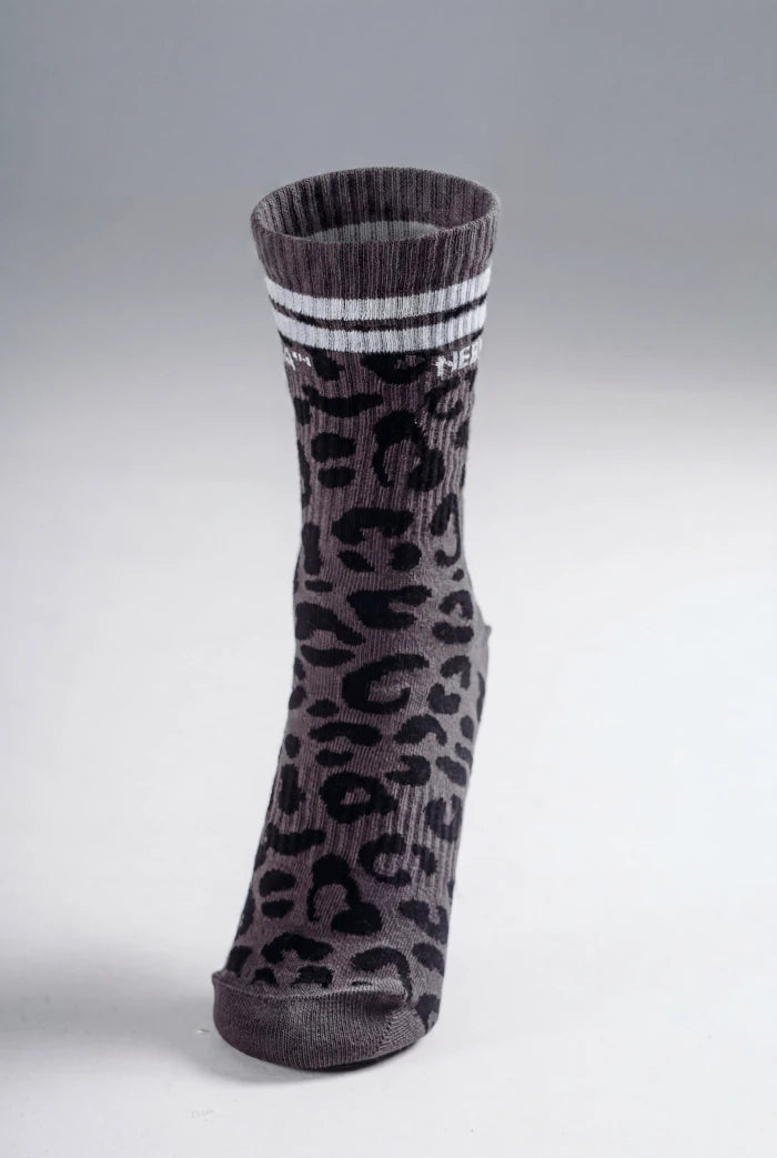 NEBBIA Crew Primal  Leopard Kojinės, juodos