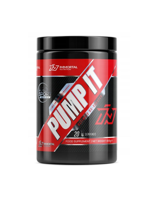 „Immortal Pump IT“ 400 g preworkout prieš treniruotę AAKG citrulinas glicerolis