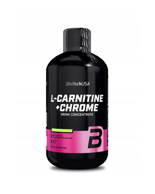 BioTech L-karnitinas + chromas 500 ml karnitino chromo, apelsinų skonio