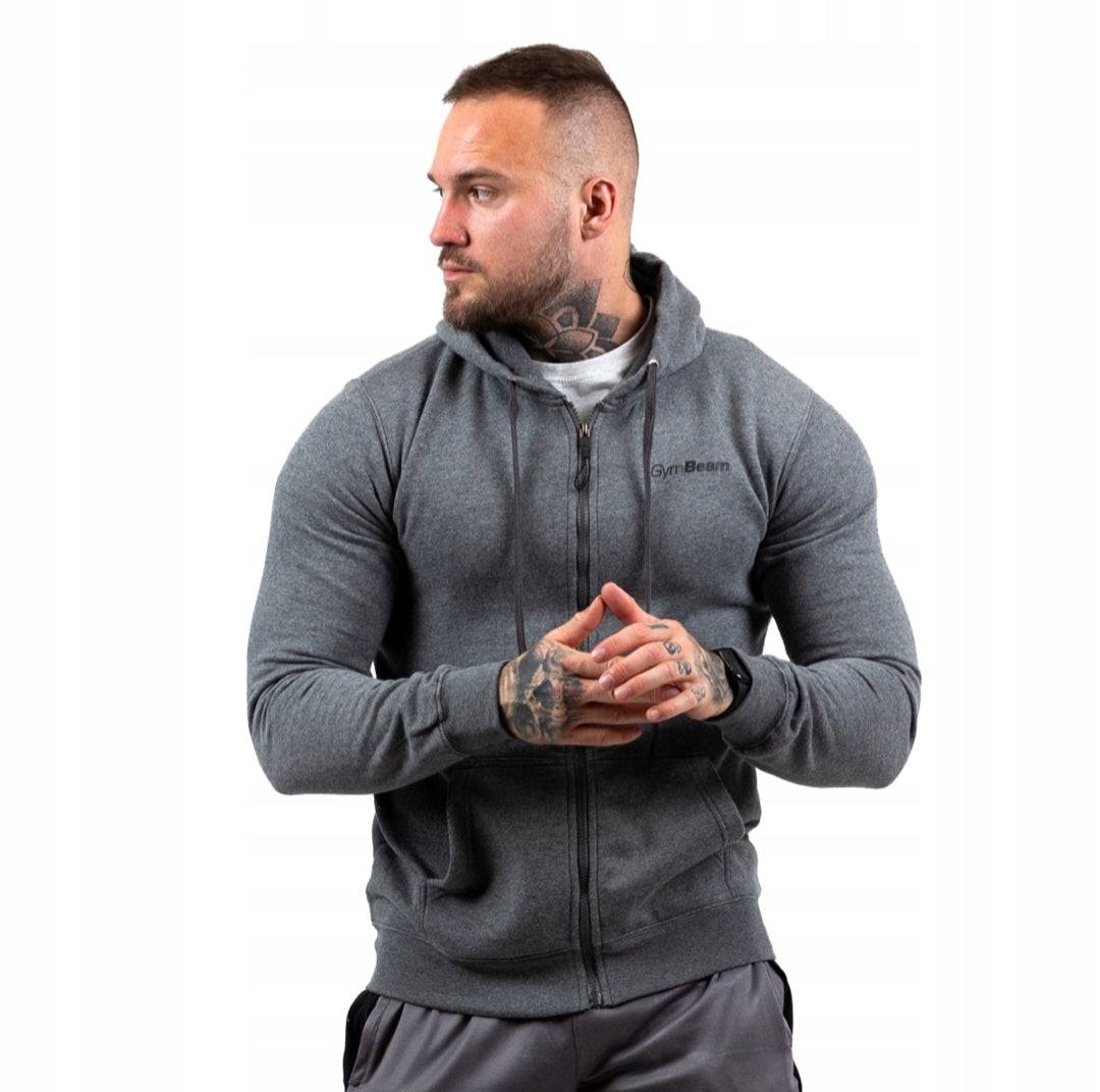 GymBeam Zipper Hoodie bliuzonas, Pilkas