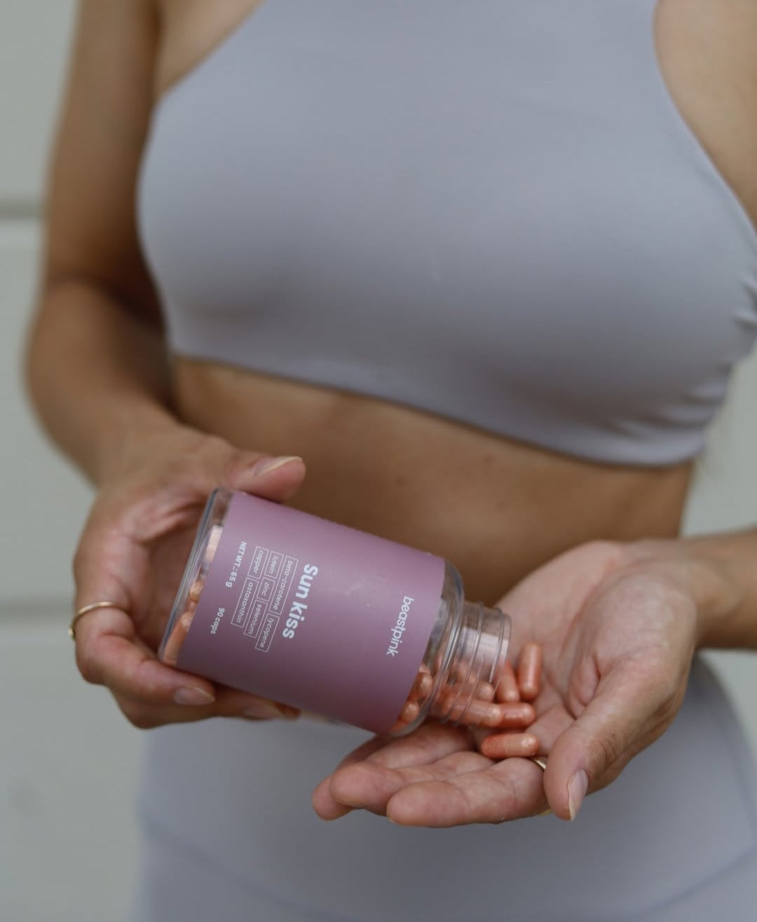 Sun Kiss TAN SKIN HAIR maisto papildas įdegiui - BeastPink 90 kaps