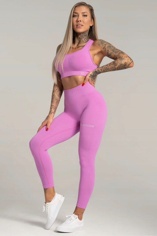 Rožinės Gym Glamour PUSH UP tamprės