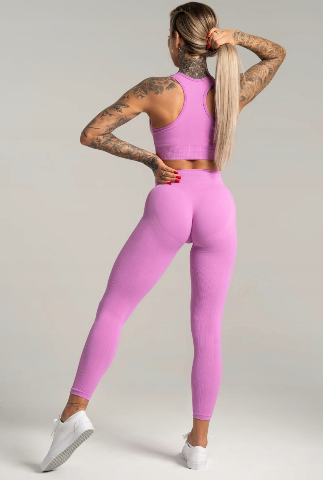 Rožinės Gym Glamour PUSH UP tamprės