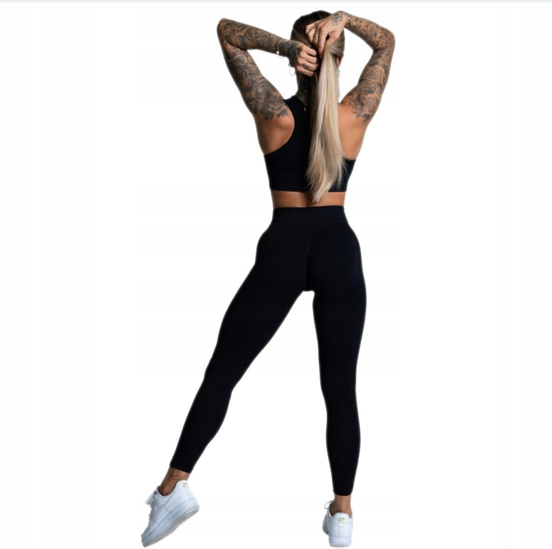 Juodos Gym Glamour PUSH UP tamprės